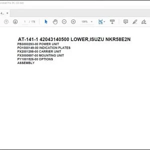 Tadano Crane AT-141-1 42043140500 LOWER,ISUZU NKR58E2N Spare Parts Catalog Manual - PDF DOWNLOAD