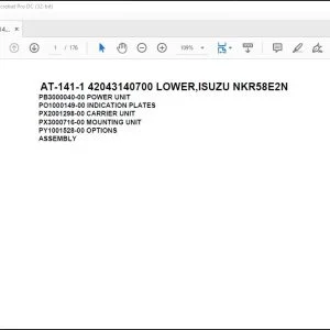 Tadano Crane AT-141-1 42043140700 LOWER,ISUZU NKR58E2N Spare Parts Catalog Manual - PDF DOWNLOAD