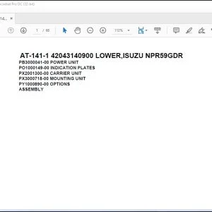 Tadano Crane AT-141-1 42043140900 LOWER ISUZU NPR59GDR Parts Catalog Manual - PDF DOWNLOAD