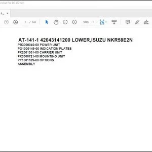 Tadano Crane AT-141-1 42043141200 LOWER ISUZU NKR58E2N Parts Catalog Manual - PDF DOWNLOAD