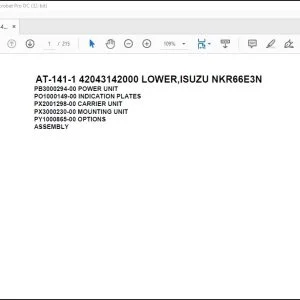Tadano Crane AT-141-1 42043142000 LOWER,ISUZU NKR66E3N Spare Parts Catalog Manual - PDF DOWNLOAD