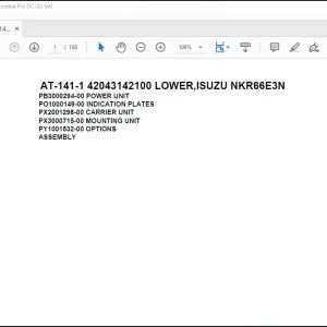 Tadano Crane AT-141-1 42043142100 LOWER,ISUZU NKR66E3N Spare Parts Catalog Manual - PDF DOWNLOAD