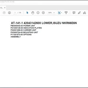 Tadano Crane AT-141-1 42043142600 LOWER,ISUZU NKR66E6N Spare Parts Catalog Manual - PDF DOWNLOAD