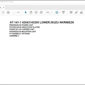 Tadano Crane AT-141-1 42043143200 LOWER ISUZU NKR66E2N Parts Catalog Manual - PDF DOWNLOAD