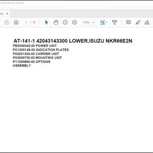 Tadano Crane AT-141-1 42043143300 LOWER ISUZU NKR66E2N Parts Catalog Manual - PDF DOWNLOAD