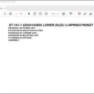 Tadano Crane AT-141-1 42043143800 LOWER,ISUZU U-NPR66GYN5NZY Spare Parts Catalog Manual - PDF DOWNLOAD