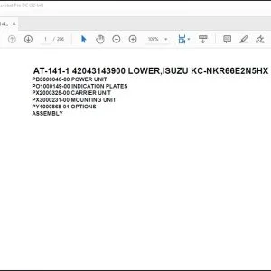 Tadano Crane AT-141-1 42043143900 LOWER,ISUZU KC-NKR66E2N5HX Spare Parts Manual - PDF DOWNLOAD