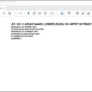 Tadano Crane AT-141-1 42043144400 LOWER,ISUZU KC-NPR71GY5NXY Spare Parts Catalog Manual - PDF DOWNLOAD