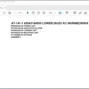 Tadano Crane AT-141-1 42043144500 LOWER,ISUZU KC-NKR66E2N5HX Spare Parts Catalog Manual