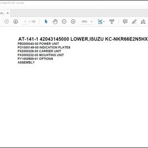 Tadano Crane AT-141-1 42043145000 LOWER ISUZU KC-NKR66E2N5HX Parts Catalog Manual - PDF DOWNLOAD