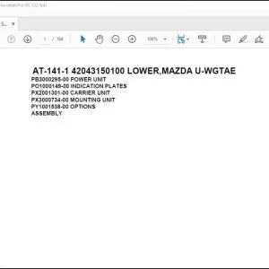Tadano Crane AT-141-1 42043150100 LOWER,MAZDA U-WGTAE Spare Parts Catalog Manual - PDF DOWNLOAD