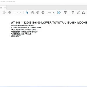 Tadano Crane AT-141-1 42043160100 LOWER,TOYOTA U-BU66H-MDDHT3 Spare Parts Catalog Manual - PDF DOWNLOAD