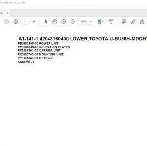 Tadano Crane AT-141-1 42043160400 LOWER,TOYOTA U-BU66H-MDDHT3 Spare Parts Catalog Manual - PDF DOWNLOAD