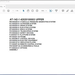 Tadano Crane AT-142-1 42020100003 UPPER Spare Parts Catalog Manual - PDF DOWNLOAD