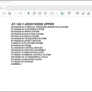 Tadano Crane AT-142-1 42020100006 UPPER Spare Parts Catalog Manual - PDF DOWNLOAD