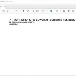 Tadano Crane AT-142-1 42020120700 LOWER,MITSUBISHI U-FE538B6K Spare Parts Catalog Manual - PDF DOWNLOAD
