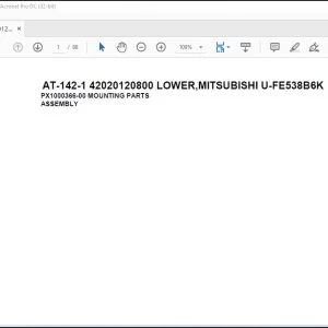 Tadano Crane AT-142-1 42020120800 LOWER,MITSUBISHI U-FE538B6K Spare Parts Catalog Manual - PDF DOWNLOAD