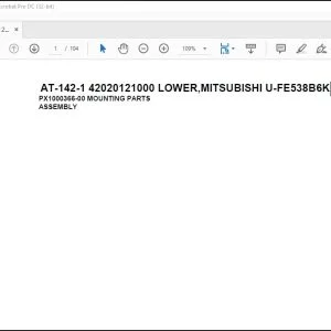 Tadano Crane AT-142-1 42020121000 LOWER MITSUBISHI U-FE538B6K Spare Parts Catalog Manual - PDF DOWNLOAD
