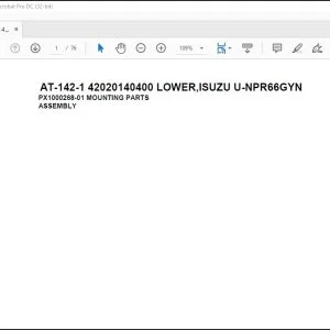 Tadano Crane AT-142-1 42020140400 LOWER,ISUZU U-NPR66GYN Spare Parts Catalog Manual - PDF DOWNLOAD