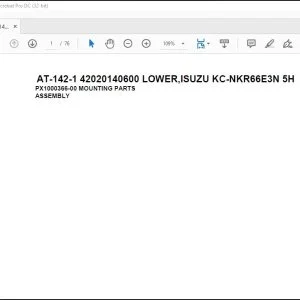 Tadano Crane AT-142-1 42020140600 LOWER ISUZU KC-NKR66E3N 5H Spare Parts Catalog Manual - PDF DOWNLOAD