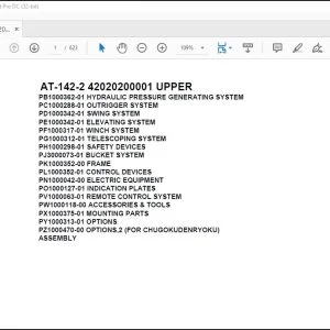 Tadano Crane AT-142-2 42020200001 UPPER Spare Parts Manual - PDF DOWNLOAD
