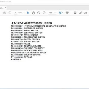 Tadano Crane AT-142-2 42020200003 UPPER Spare Parts Manual - PDF DOWNLOAD