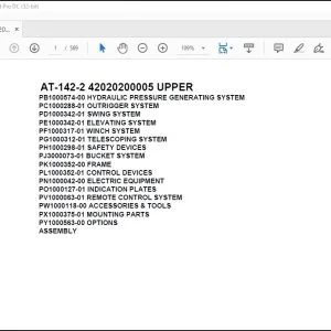 Tadano Crane AT-142-2 42020200005 UPPER Spare Parts Manual - PDF DOWNLOAD