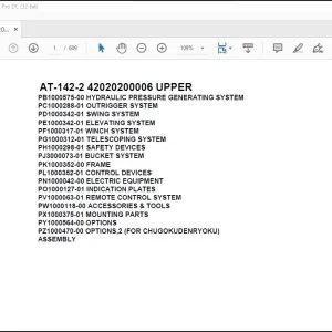 Tadano Crane AT-142-2 42020200006 UPPER Spare Parts Manual - PDF  DOWNLOAD