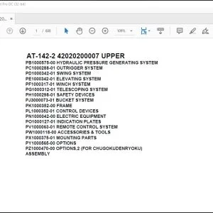 Tadano Crane AT-142-2 42020200007 UPPER Spare Parts Manual - PDF DOWNLOAD