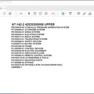 Tadano Crane AT-142-2 42020200008 UPPER Spare Parts Manual - PDF DOWNLOAD