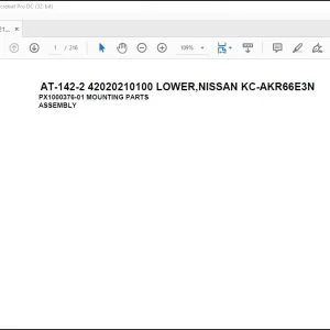 Tadano Crane AT-142-2 42020210100 LOWER,NISSAN KC-AKR66E3N Spare Parts Manual  -  PDF DOWNLOAD