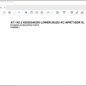 Tadano Crane AT-142-2 42020240200 LOWER,ISUZU KC-NPR71GDR 5L Spare Parts Manual - PDF DOWNLOAD
