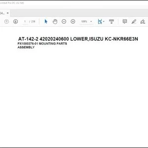 Tadano Crane AT-142-2 42020240600 LOWER,ISUZU KC-NKR66E3N Spare Parts Manual - PDF DOWNLOAD