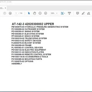 Tadano Crane AT-142-3 42020300002 UPPER Parts Catalog Manual - PDF DOWNLOAD