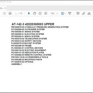 Tadano Crane AT-142-3 42020300003 UPPER Parts Catalog Manual - PDF DOWNLOAD
