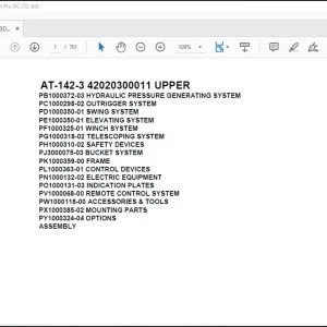 Tadano Crane AT-142-3 42020300011 UPPER Parts Catalog Manual - PDF DOWNLOAD