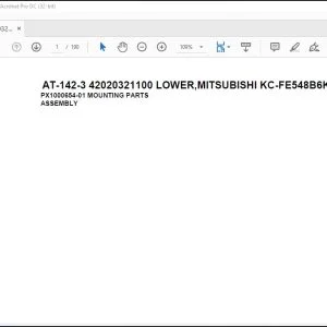 Tadano Crane AT-142-3 42020321100 LOWER,MITSUBISHI KC-FE548B6K Parts Catalog Manual - PDF DOWNLOAD