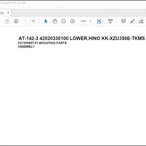 Tadano Crane AT-142-3 42020330100 LOWER HINO KK-XZU350E-TKMS Parts Catalog Manual - PDF DOWNLOAD