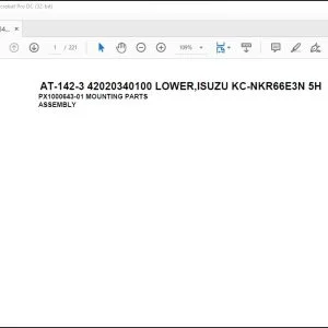 Tadano Crane AT-142-3 42020340100 LOWER ISUZU KC-NKR66E3N 5H Parts Catalog Manual - PDF DOWNLOAD