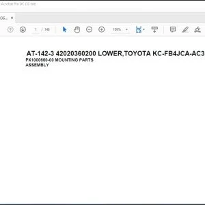 Tadano Crane AT-142-3 42020360200 LOWER TOYOTA KC-FB4JCA-AC3 Parts Catalog Manual - PDF DOWNLOAD