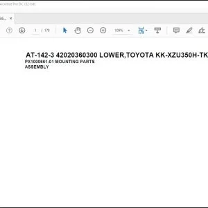 Tadano Crane AT-142-3 42020360300 LOWER TOYOTA KK-XZU350H-TKM Parts Catalog Manual - PDF DOWNLOAD