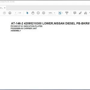 Tadano Crane AT-146-2 42095210300 LOWER,NISSAN DIESELPB-BKR81N-E5NXHY Spare Parts Manual - PDF DOWNLOAD