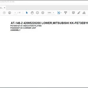 Tadano Crane AT-146-2 42095220200 LOWER MITSUBISHI KK-FE73EBY6K2 Spare Parts Manual - PDF DOWNLOAD