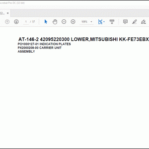 Tadano Crane AT-146-2 42095220300 LOWER MITSUBISHI KK-FE73EBX6K2 Spare Parts Catalog Manual - PDF DOWNLOAD