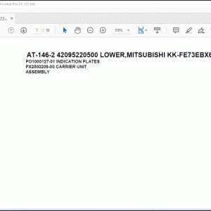 Tadano Crane AT-146-2 42095220500 LOWER,MITSUBISHI KK-FE73EBX6KA1 Spare Parts Catalog Manual - PDF DOWNLOAD
