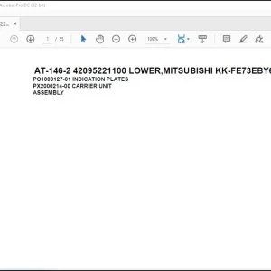 Tadano Crane AT-146-2 42095221100 LOWER,MITSUBISHI KK-FE73EBY6K2 Spare Parts Manual - PDF DOWNLOAD
