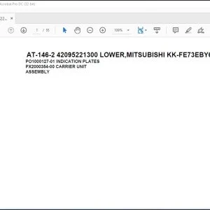 Tadano Crane AT-146-2 42095221300 LOWER,MITSUBISHI KK-FE73EBY6K2 Spare Parts Manual - PDF DOWNLOAD