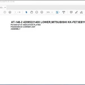 Tadano Crane AT-146-2 42095221400 LOWER,MITSUBISHI KK-FE73EBY6K2 Spare Parts Manual - PDF DOWNLOAD
