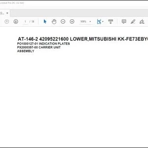 Tadano Crane AT-146-2 42095221600 LOWER,MITSUBISHI KK-FE73EBY6K2 Spare Parts Manual - PDF DOWNLOAD