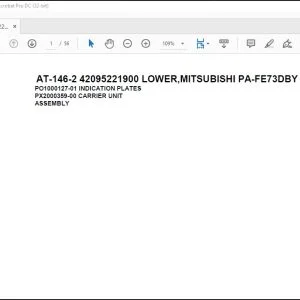 Tadano Crane AT-146-2 42095221900 LOWER,MITSUBISHI PA-FE73DBY 6K3 Spare Parts Manual - PDF DOWNLOAD